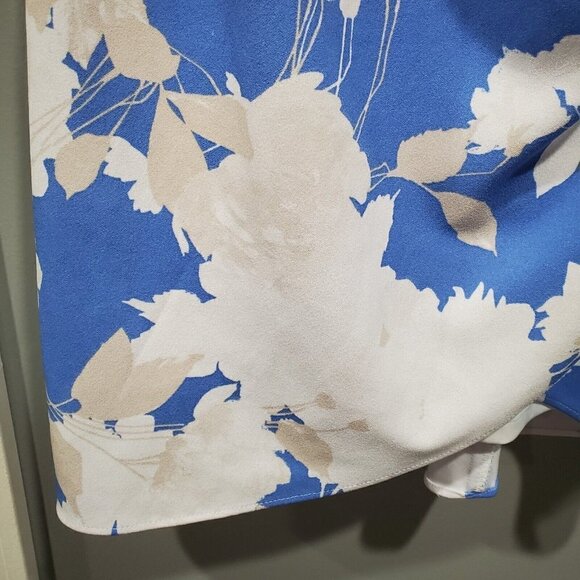 Julia Jordan Women's Floral Print Puff Sleeve Faux Wrap Dress In Blue Size 14 - Picture 14 of 15